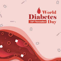 World Diabetes Day Social Media Post Template Vector
