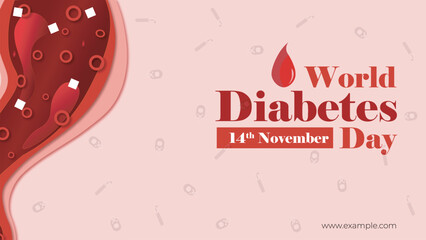 world diabetes day awareness awareness banner design template vector