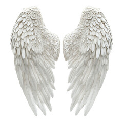 Majestic white angel wings soaring high freedom peace hope