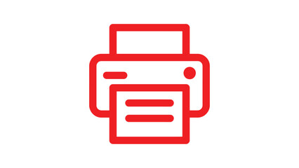 Printer Icon Vector Illustration: Print Document Symbol, Office Equipment, Outline Style