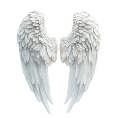 Majestic white angel wings soaring high peaceful serenity