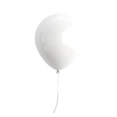A single white balloon floats serenely against a stark white background evoking feelings of peace and simplicity,