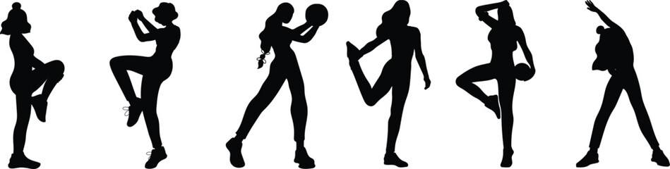 vector silhouette of a woman sports 