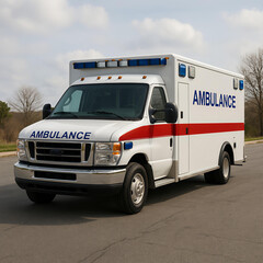 Modern Ambulance Parked on Road During Daytime
