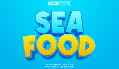 Editable 3d text style effect - Sea Food text effect Template