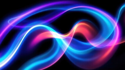 Abstract wave lines pattern dynamic colorful light flowing isolated on black background. concept of music, party, technology, modern. Abstract flowing wavy lines. Colorful dynamic wave