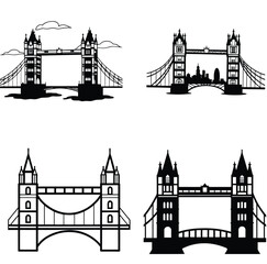 Fototapeta premium Bridge line art vector image design 