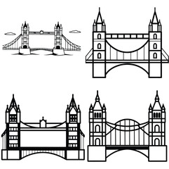 Obraz premium Bridge line art vector image design 
