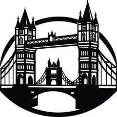 Obraz premium Bridge line art vector image design 