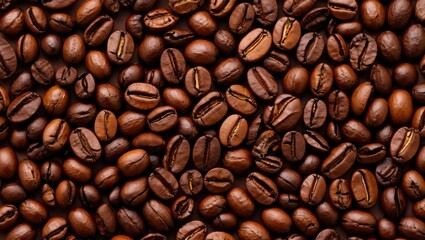Rich Dark Roasted Coffee Beans Texture Background
