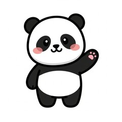  charming, simple digital illustration of a cartoon baby panda