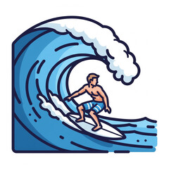 surfing on the waves