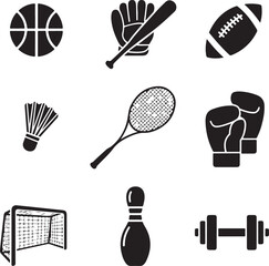 Silhouette Sports Gear Collection – Bold Icons for Diverse Athletic Activities