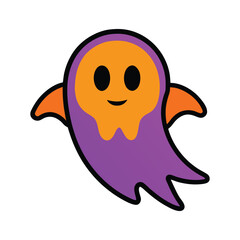 Halloween Ghost flying vector illustration.