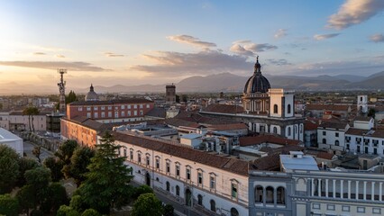 Obraz premium Sunset View of the Dome of Capua Cathedral in Campania, Italy
