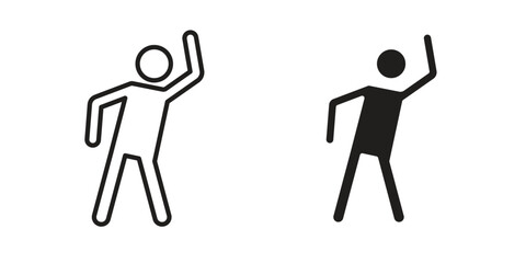 Fitness exercise icon flat and stroke style pack on white background. Vector illustrations