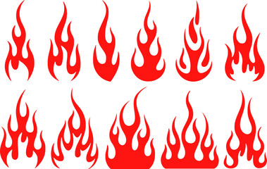Red flame vector fire graphic design elements collection