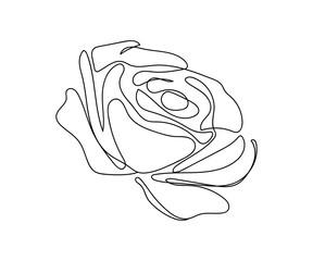 Continuous vector art line. Single flower only. Isolated transparent background. editable stroke.