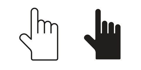 Cursor icon flat and stroke style pack on white background. Vector illustrations