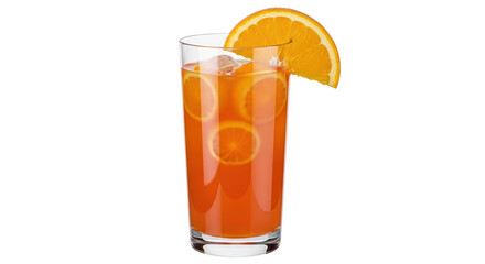 Isolated Orange Juice with Orange Slice