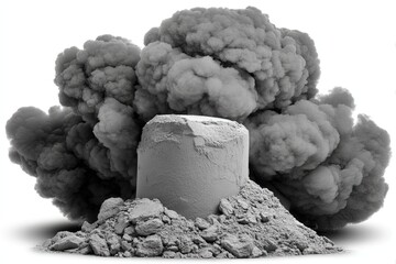 Gray powder explosion