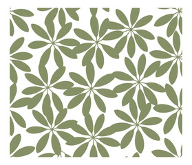 Vector art of a seamless floral pattern with olive green flowers creates a textured and decorative background, perfect for adding a touch of nature and organic style to any design