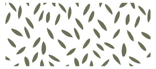 Vector art of a seamless pattern of olive green leaves creates a textured and decorative background, perfect for adding a touch of nature and organic style to any design