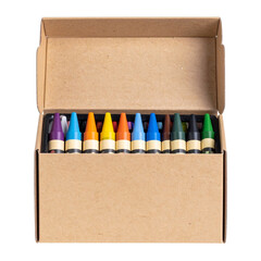 Open Box of Crayons Front View 