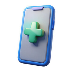 Obraz premium 3d medical health app icon isolated on transparent background