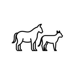 animal silhouette icons  black on white  isolated 