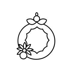 christmas wreath and ornament icons  hand drawn st