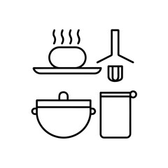 cooking   kitchen icons  flat style  colorful  iso