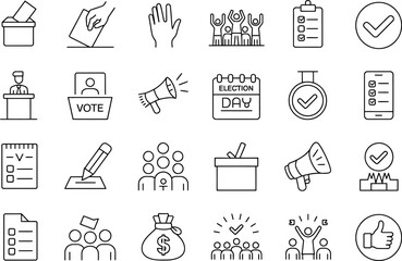 Naklejka premium Voting election symbols for democratic process and decision making