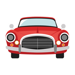 Vintage 1950s Car Front Vector Design with Exaggerated Chrome Grill Retro Classic Automobile Illustration for Posters, T-Shirts, and Automotive Art