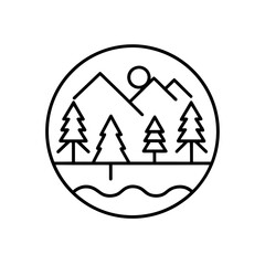 nature   forest icons  earthy tones  isolated on t