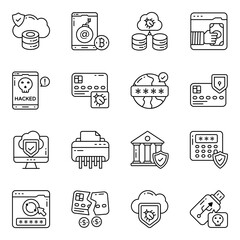 Pack of Security and Protection Linear Icon 

