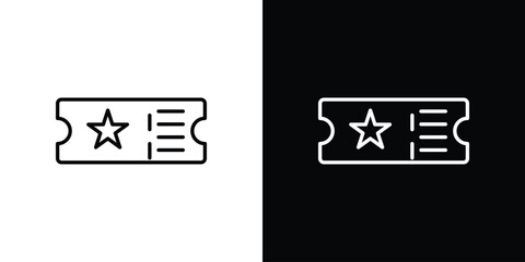 Ticket icon logo vector designs. icon set in a black and white strokes