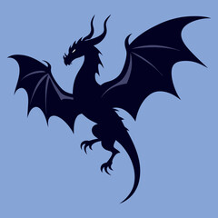 Vector art illustration of a flying  dragon