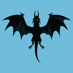 Vector art illustration of a flying  dragon