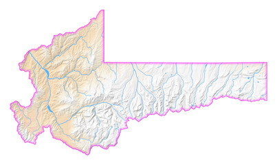 Map of the County Summit (Utah, US) showing the isolated County with relief representation. No Lables.