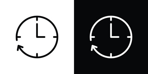 Past time icon logo vector designs. icon set in a black and white strokes