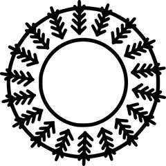 Wreath holiday outline icon vector
