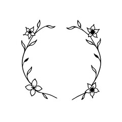  elegant monochrome floral frame with delicate han