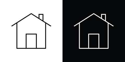 Home icon logo vector designs. icon set in a black and white strokes