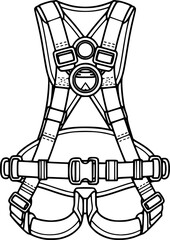 Safety harness outline icon vector
