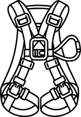 Safety harness outline icon vector
