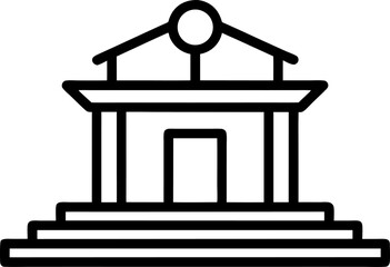 Courtroom Podium Icon Line Art Vector Illustration