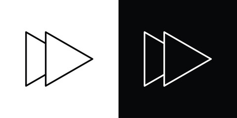 Forward icon logo vector designs. icon set in a black and white strokes