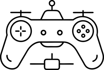 Drone Controller Minimalist Outline Vector Black