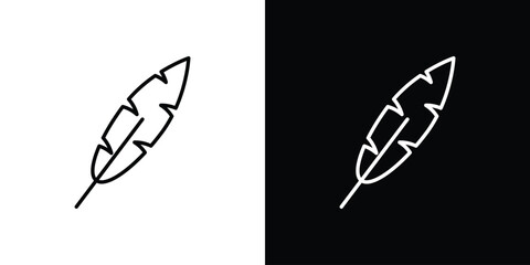Feather icon logo vector designs. icon set in a black and white strokes